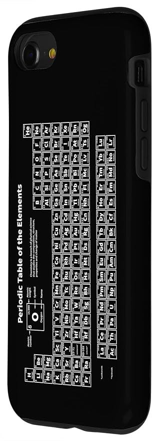 iPhone SE (2020) / 7 / 8 Chemistry Periodic Table Teacher Student Gift on Black Case