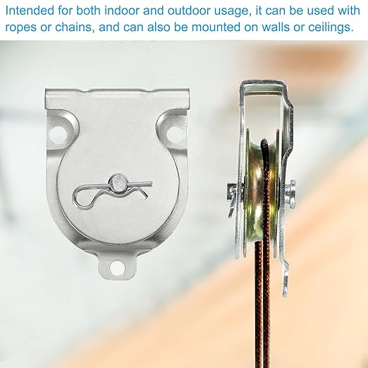 PATIKIL Ceiling Mount Single Pulley, 6 Pack 2 Inch Diameter Wall Mounted Single Pulley for 38" Wire Rope