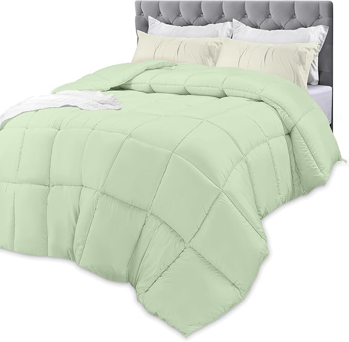 Utopia Bedding Comforters Queen Size, All Season Duvet Insert, Down Alternative Box Stitched Bed Comforter with Corner Tabs, Machine Washable (Sage Green)