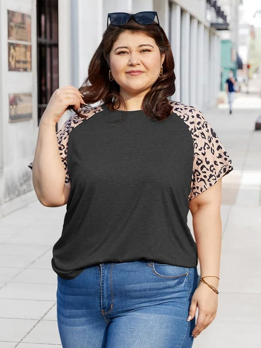 HDLTE Womens Plus Size Tops Floral Bell Sleeves Blouses Summer Crewneck Tunic Loose Casual T Shirts