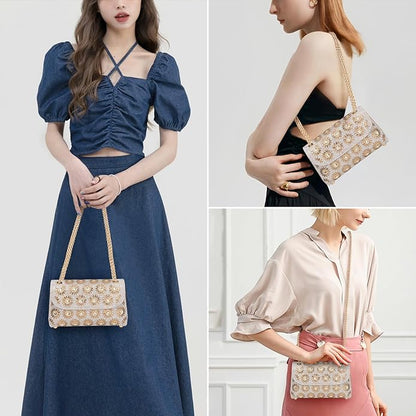 Gets Sparkly Rhinestones Clutch Purses for Women Purses and Handbags for Wedding Party Evening Crossbody Bag with Chain