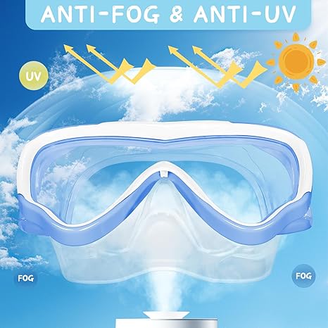 Kids Swimming Goggles Swim Mask with Nose Cover for Kids Youth 3-15, Anti-Shattered Lens UV Protection No-leak