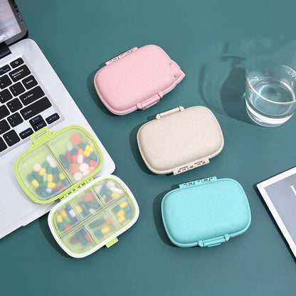 Mini 8-Compartment Pill Box Portable dust-Proof Sealed Small Pill Box sub-Packing Storage Box