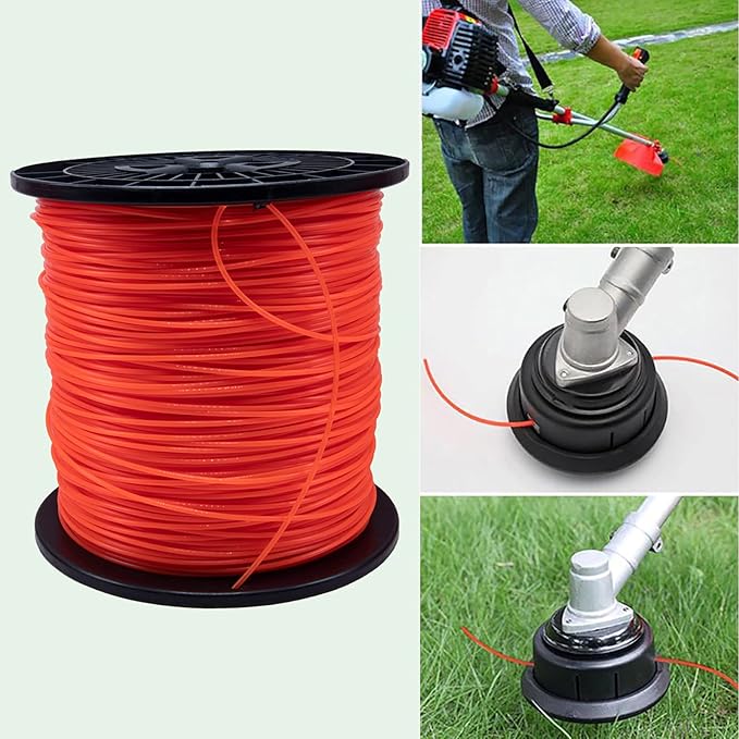 095 Trimmer Line, 095 Weed Eater String, 0.095" Weed Wacker String, Commercial Grade Round Nylon String Trimmer Line .095 Replacement For String Trimmer Weed Trimmers .095"-1280ft-5lb-Spool(Orangei14
