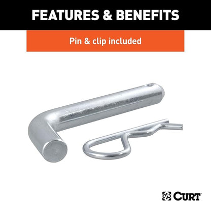 CURT 45134 Fusion Trailer Hitch Mount with 2-Inch Ball  Pin, Fits 2-In Receiver, 7,500 lbs, 2" Drop , black