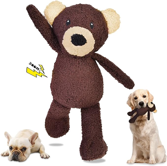 Squeaky Dog Toys for Large Dogs, Plush Dog Toys for Medium Dogs, Cute Animals Stuffed Dog Chew Toys to Keep Them Busy for Small Medium Large Breed - Bear L