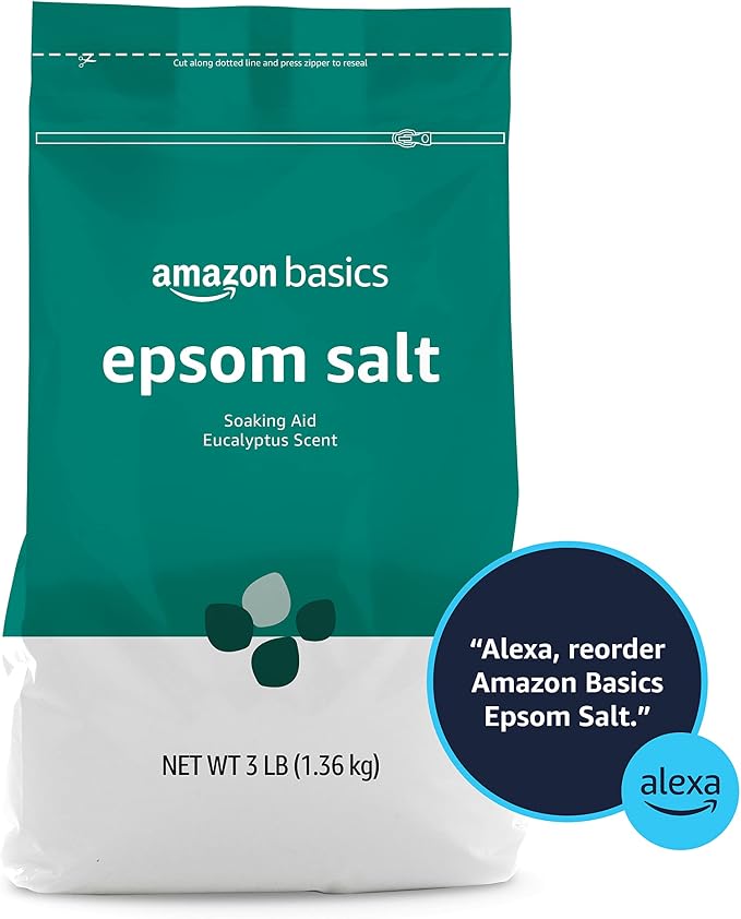 Amazon Basics Epsom Salt Soaking Aid, Eucalyptus Scented, 3 Pound