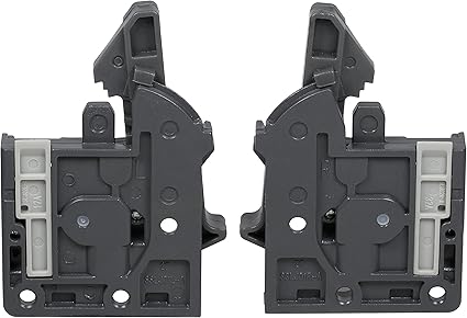 Pair of DTC Undermount Drawer Slide Plastic Front Locking Device, Grey with Screws Included