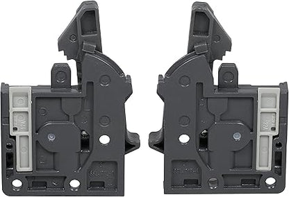 Pair of DTC Undermount Drawer Slide Plastic Front Locking Device, Grey with Screws Included