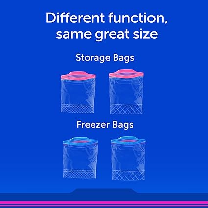 Ziploc Freezer Bags with New Grip 'n Seal Technology, Easy Open Tabs, Gallon, 60 Count