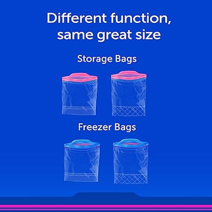 Ziploc Freezer Bags with New Grip 'n Seal Technology, Easy Open Tabs, Gallon, 60 Count