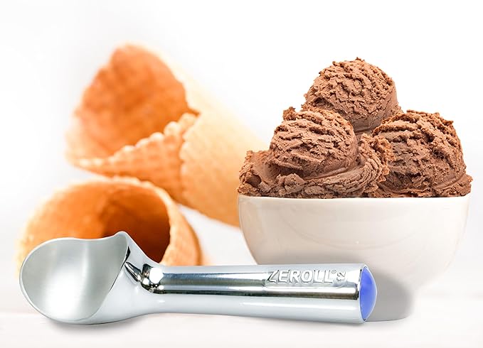 Zeroll 1012 Original Ice Cream Unique Liquid Filled Heat Conductive Handle Simple One Piece Aluminum Design Easy Release 24 Scoops per Gallon Made in USA, 3-Ounce, Silver