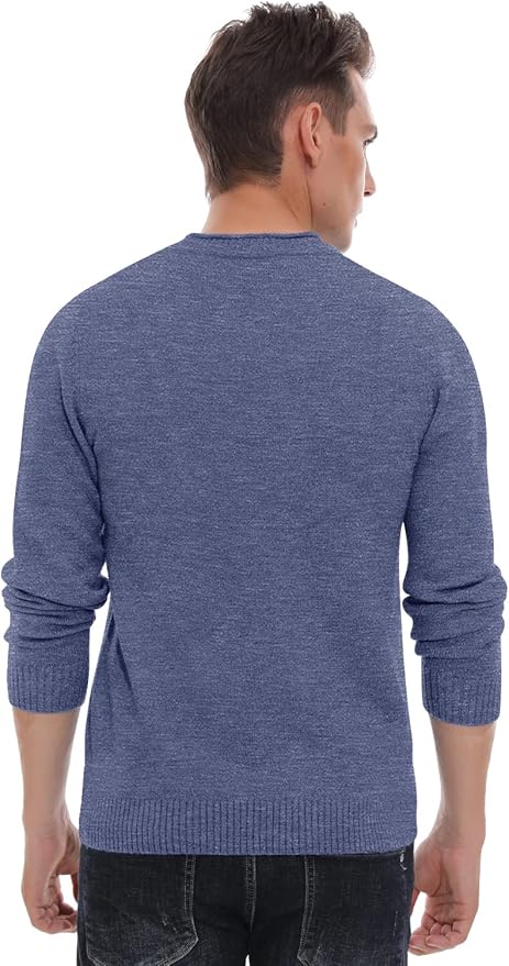 Sailwind Men's Crewneck Sweater Soft Casual Sweaters for Men Classic Pullover Sweaters with Ribbing Edge