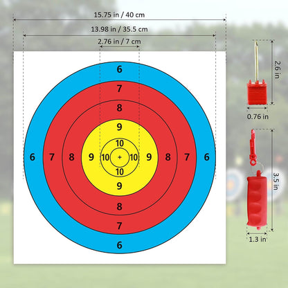 Archery Targets Paper, 20pcs/50pcs Bow and Arrow Targets for Hunting Backyard, Archery Target Practice Accessories(10 Rings/5 Rings,16x16/15.7x15.7in)