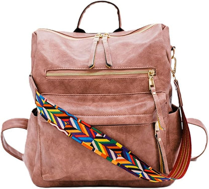 ModernChic Backpack Purse for Women - Brielle Convertible Bag, Use as Diaper  Shoulder Bag, or Womens Backpack, Made of Vegan Leather wRemovable Strap and ExteriorInterior Pockets (Taffy Pink)
