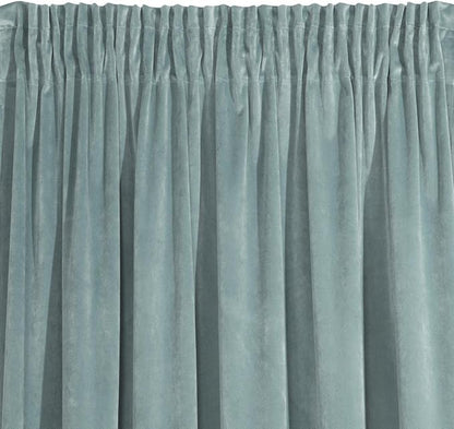 Villa Soft Plain Opaque Velvet Curtain with Eyelets - 1 Unit, Fluffy Panel Drape Classic Glamour Elegant Living Room, Bedroom, 290 g/m2, W55 x L98, Sea Green