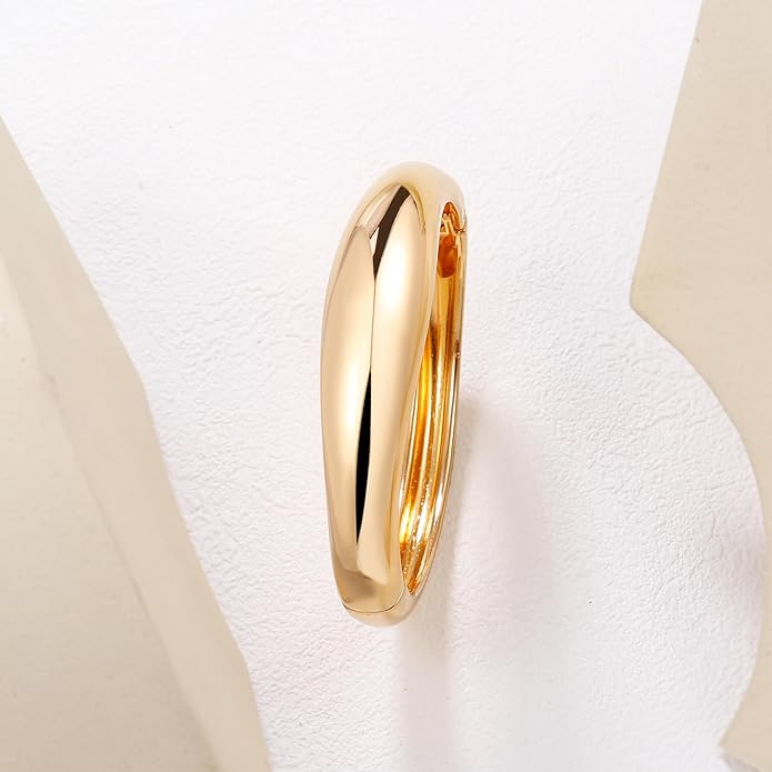 Elegance 11 designs Gold Cuff Bangle Bracelets For Women Trendy Hinged Cuff Open Wide Chunky Gold Bracelet Minimalist Bangle Jewelry Gift