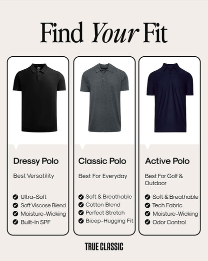 True Classic Novelty Polo Shirts for Men – Mens Polo Shirts Short Sleeve Cotton, Dry Fit Golf Shirt for Men