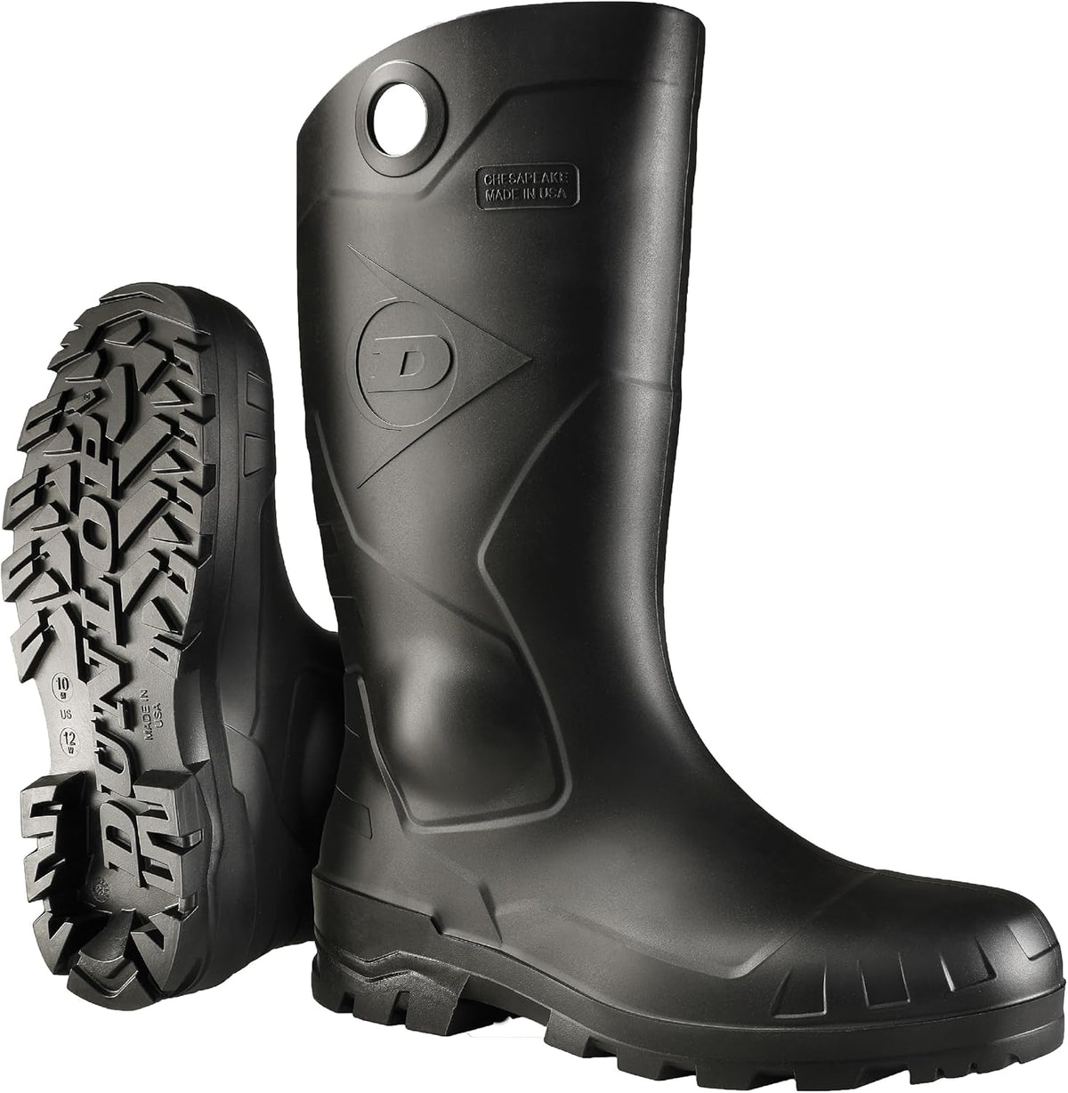 Size 11-Men, 13-Women Dunlop Chesapeake Rubber Boots for Men & Women – PVC - Waterproof - Lightweight Garden, Fishing & Rain Boots with Soft Toe and Wide Calf – Black – Size 3–15