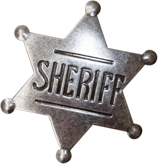 Sheriff Metal Police Badges Pins - Western Deputy Star for Cowboy Party Decoration, Dress-Up Custom Badge, Themed Birthday Pin Decorations