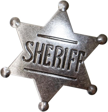 Sheriff Metal Police Badges Pins - Western Deputy Star for Cowboy Party Decoration, Dress-Up Custom Badge, Themed Birthday Pin Decorations