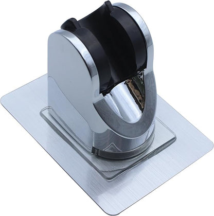 Shower head holder bracket, chrome hand shower holder no drilling no punching self-adhesive, wall mounted adjustable showerhead bracket for bathroom hand shower, bidet sprayer
