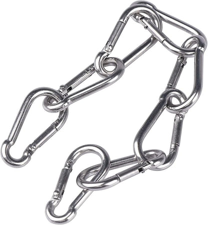 8pcs Small Carabiner Clip M4 Heavy Duty Caribeener Clips Spring Snap Hooks Stainless Steel for Flag Pole Bird Feeders Key Chain Camping Hiking Climbing Traveling Fishing (8-Pack)