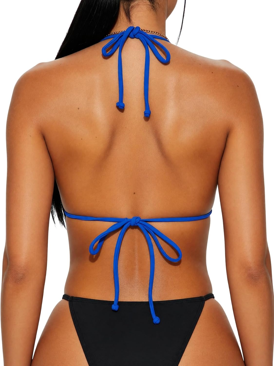 Triangle Bikini Tops for Women Halter String Bathing Suit Tops Sexy Brazilian Black White Swimsuit Top