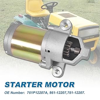 12V Electric Starter Compatible with MTD Yard Man Craftsman Riding Mower Machines 75112207 951-12207 751P12207A Engine 4P90M0 751-12207A