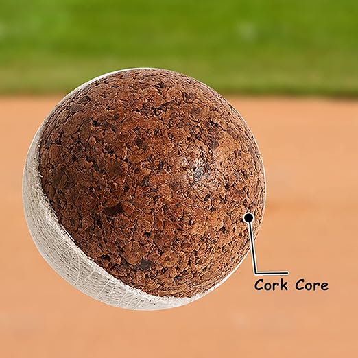 ABAJI Softball Blank Ball PU Surface Cork Core Suitable for Bat Heavy Duty Slowpitch Sports Youth Boy and Girl Practice Training