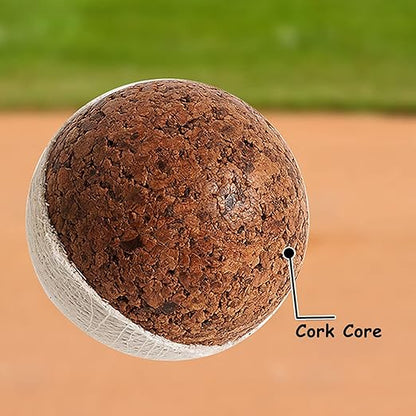 ABAJI Softball Blank Ball PU Surface Cork Core Suitable for Bat Heavy Duty Slowpitch Sports Youth Boy and Girl Practice Training