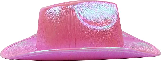 GiftExpress Neon Pink Holographic Glitter Cowboy Hat  Sparkly Space Cowgirl Hat for Bachelorette, Festival  Western Party