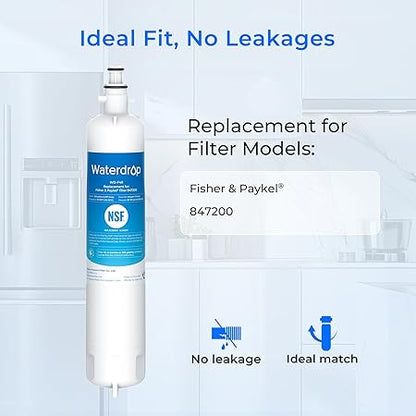 Waterdrop 847200 Refrigerator Water Filter Replacement for Fisher Paykel Water Filter 847200 (1 pc)