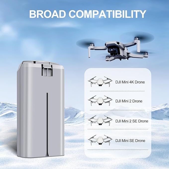 2-Pack Mini 2 Series Intelligent Flight Batteries 2400mAh Upgraded Drone Battery Supports up to 31 Minutes of Flying Time Fully Compatible with DJI Mini 4K22 SESE Drone