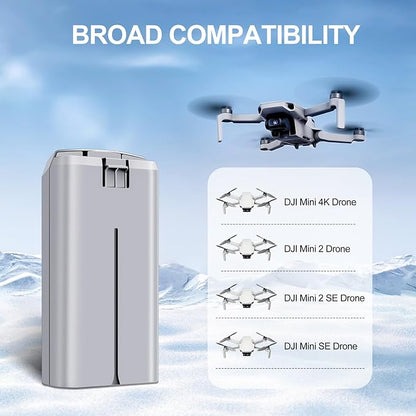 2-Pack Mini 2 Series Intelligent Flight Batteries 2400mAh Upgraded Drone Battery Supports up to 31 Minutes of Flying Time Fully Compatible with DJI Mini 4K22 SESE Drone