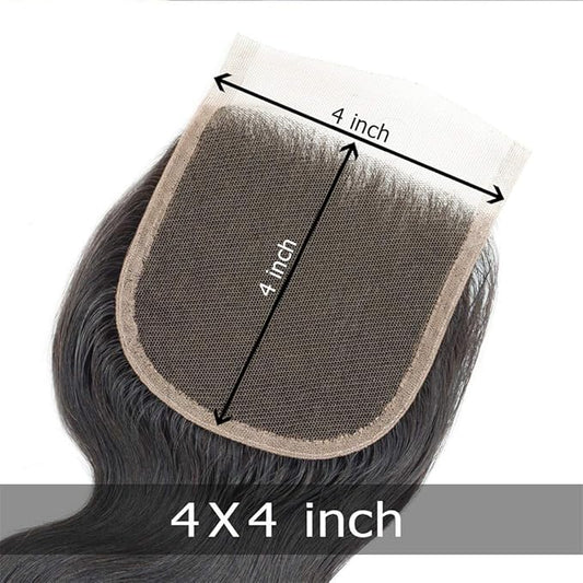 Selina Lace Closure 8 Inch Brazilian Body Wave Closure Free Part Lace Closure 4X4 Unprocessed Human Hair Natural Black Color Virgin Human Hair (8"Body, Free part)