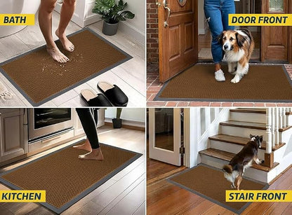 Muddy Mat® Mesh Quick-Dry Door Mat – Heavy-Duty, Dirt Trapper for Outdoor & Indoor Use, Ideal for Entrance, Mudrooms, Patios, and Garages, Low-Profile, Non-Slip, Washable – Orange 23"x35"x0.4"