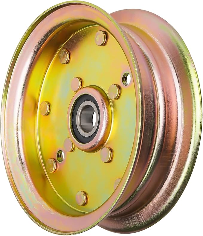 Flat tensioner pulley for AYP Husqvarna 539112196 539131148 539132728 589766101 589766102 fits EZ 4220 EZ4824 EZ 5225 EZ 5226 Poulan Pro 461102 ZX 46.1 in Zero turn lawn mowers