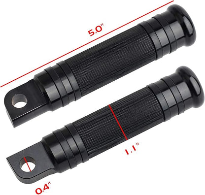 NTHREEAUTO Male Footpegs, Black CNC Billet Passenger Foot Pegs, Motorcycle Footrests Pedals Compatible with Harley Dyna, Sportster, Forty Eight