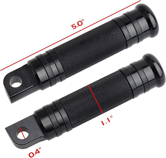 NTHREEAUTO Male Footpegs, Black CNC Billet Passenger Foot Pegs, Motorcycle Footrests Pedals Compatible with Harley Dyna, Sportster, Forty Eight