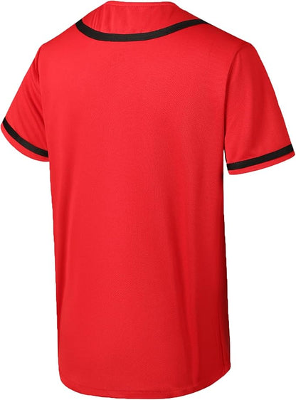 Baseball Jersey for Men Women Blank Sports Uniforms Button Down Plain Shirts Short Sleeve