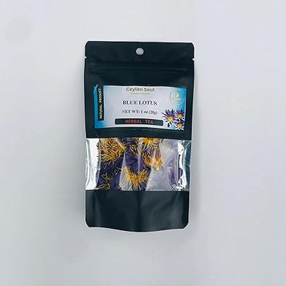 Ceylon Soul Blue Lotus Flowers, Dried Loose Leaf Whole Flowers for Herbal Tea 1oz
