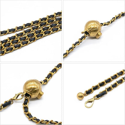 YAMEIZE Women Waist Chain Belt - Adjustable Body Metal Belly Chain for Pants Dresses Trousers