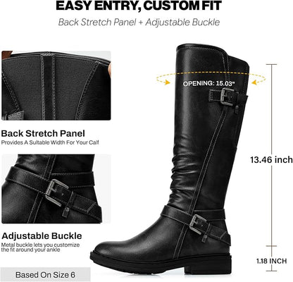 SHIBEVER Women's Knee High Boots: Comfortable Low Heel Round Toe Tall Boots | Soft Leather, Easy Side Zipper, Wide Calf, Fall Winter Dressy Comfort Shoes, Daily Walking for All-Day, Size 6-11 https://a.co/d/0c3Rxm60