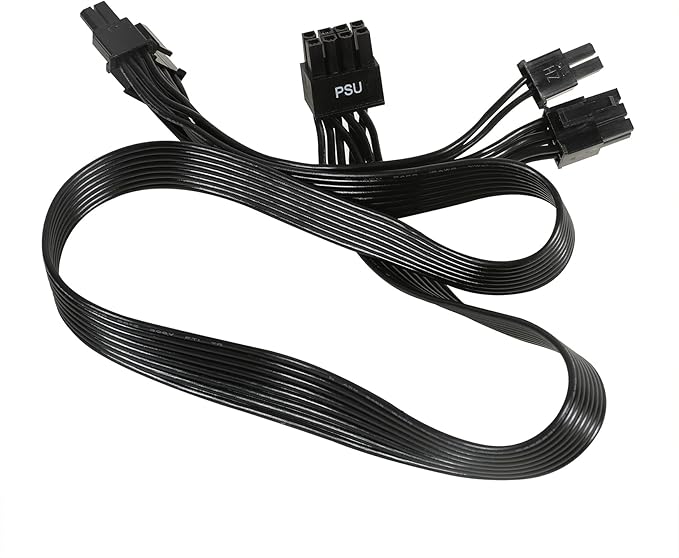 PCIE Cable for Corsair, 65CM 8 Pin to Dual 62 Pin PCIE Power Cable for Thermaltake, Male to Male GPU Cable for ARESGAME Modular Power Supply (65cm15cm)