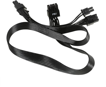 PCIE Cable for Corsair, 65CM 8 Pin to Dual 62 Pin PCIE Power Cable for Thermaltake, Male to Male GPU Cable for ARESGAME Modular Power Supply (65cm15cm)
