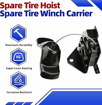 MITZONE Spare Tire Winch Carrier Spare Tire Hoist Compatible with 2003-2010 Chevrolet Silverado 2500 3500  GMC Sierra 2500 HD, 3500, 3500 HD, 3500 Classic Part 924-502 19371173 25792480 25912261