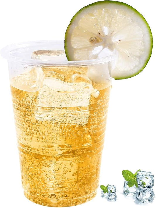 7oz Plastic Cups 300 Pack Disposable Clear Party Cups for Home, School, Office & Events | Small Transparent Tumblers for Drinks, Samples & Commercial Use