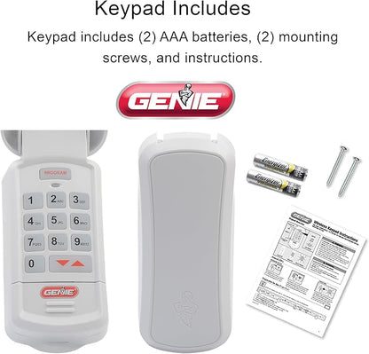 Genie Garage Door Opener Wireless Keyless Keypad - Safe  Secure Access - Compatible with All Genie Intellicode Garage Door Openers - Easy Entry into the Garage With a PIN - Model GK-R, White