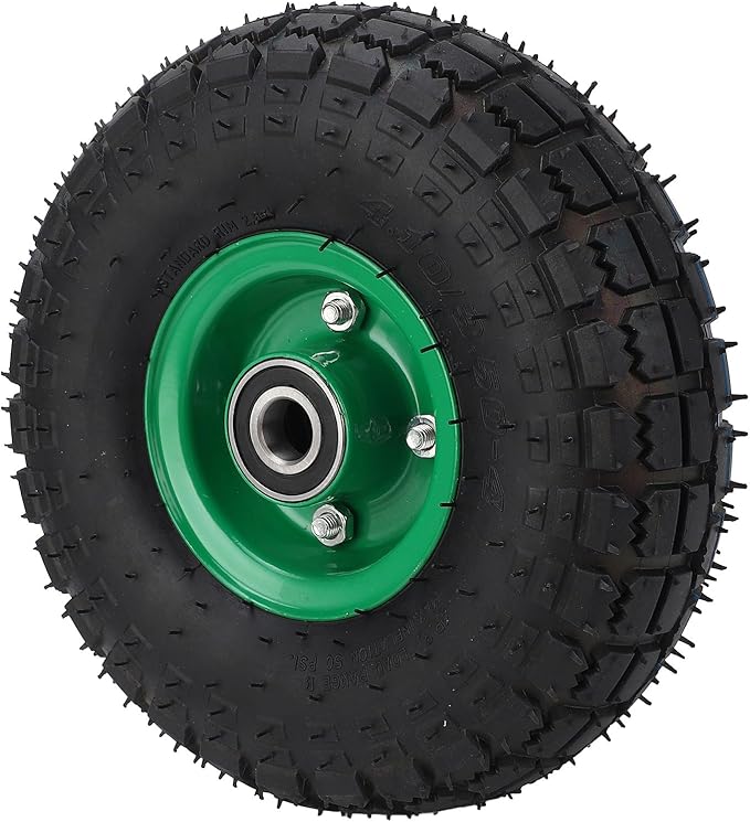 10" Solid Tires, 4.103.504 Solid Rubber Tire Wheels, 250KG Load Bearing, Double Sealed Bearings, for Hand Truck Garden Wagon Cart, Trolley, Dolly Lawn Mover Go Kart Replacement